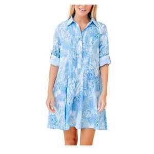 Sheridan French Mallory Dress-Blue Zebra. Size L